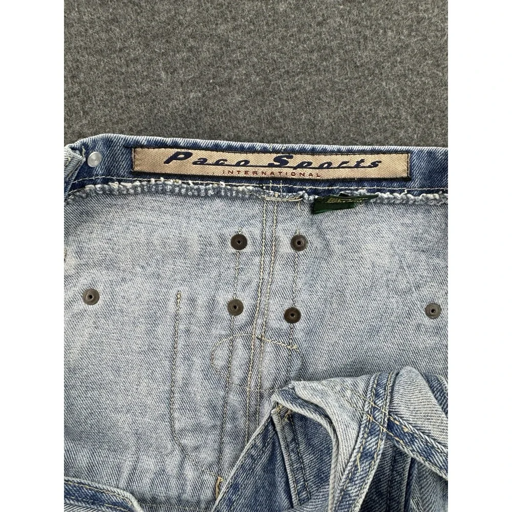 VINTAGE PACO Jeans Bib Overalls Wide leg BLUE DENIM Boyfriend SKATER Tag Size‎ S